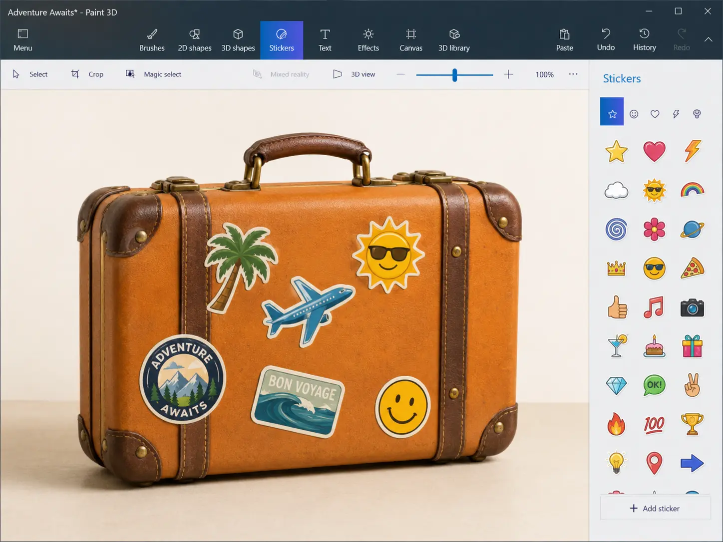 Paint 3D application screenshot