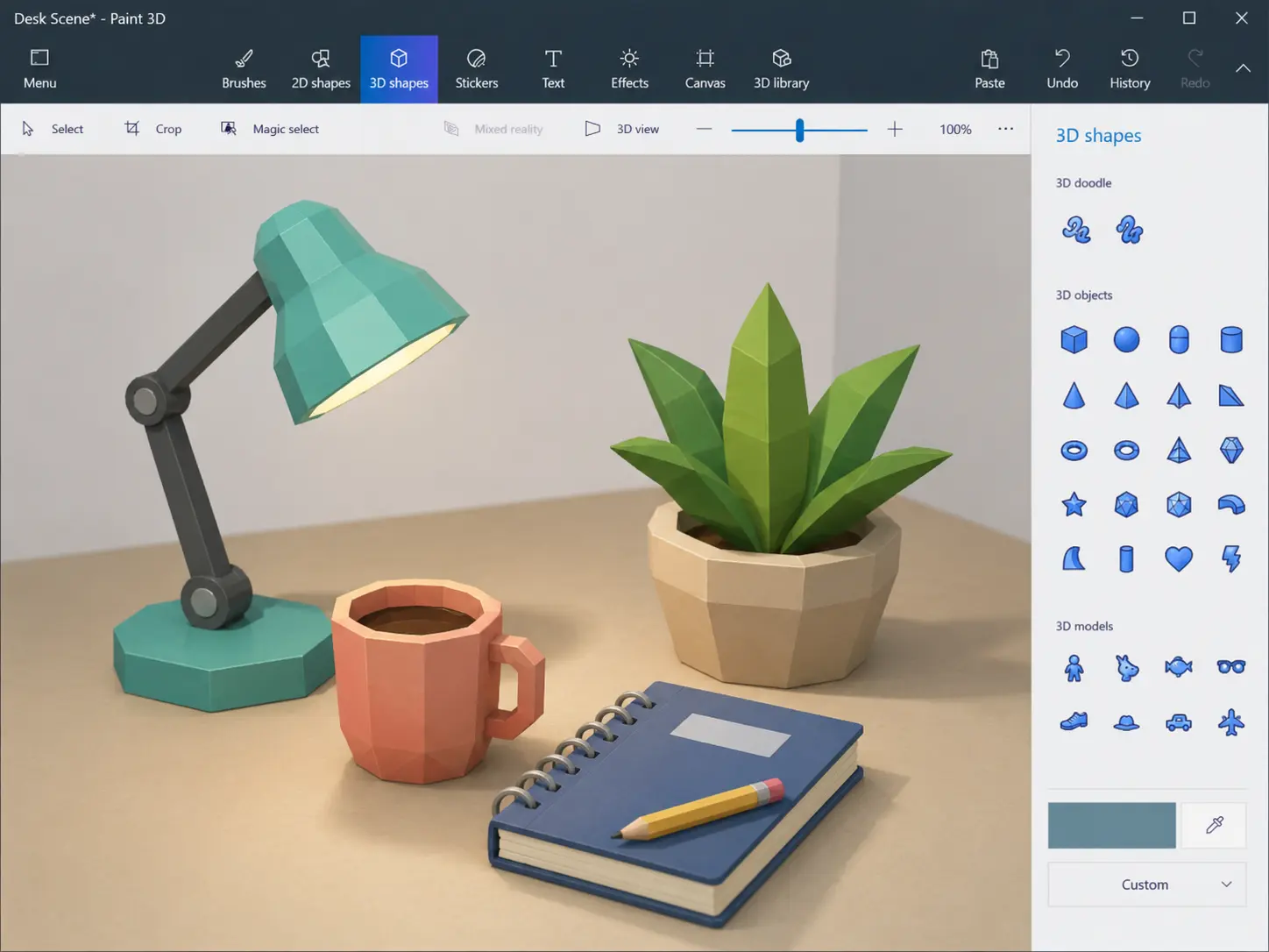 Paint 3D design workspace screenshot
