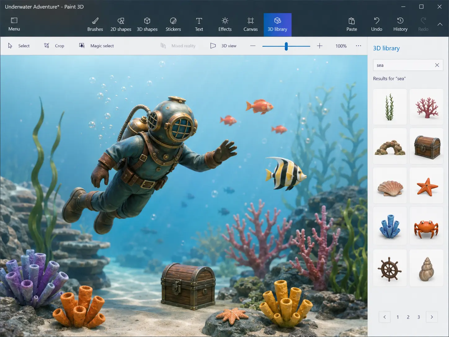 Paint 3D creative workspace screenshot