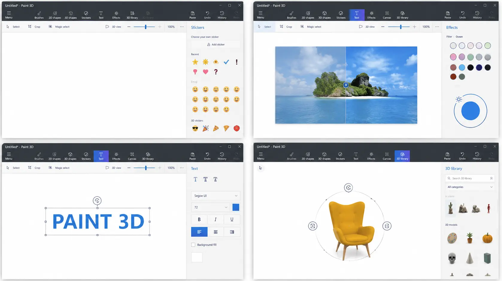 Paint 3D creative tool screenshot
